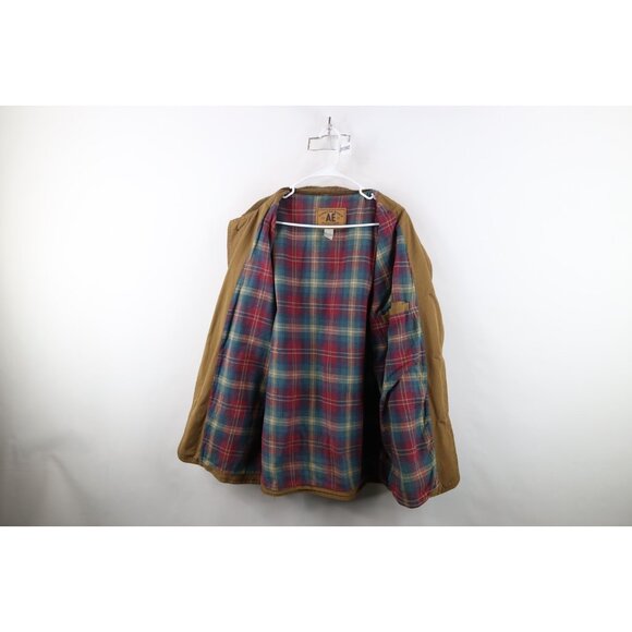 Vintage 90s American Eagle Outfitters Mens Large Flannel Lined Chore Barn Jacket - Picture 12 of 16